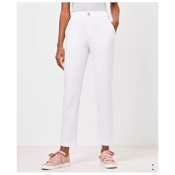 LOFT Petite Perfect Straight Pants In Washed Twill - Picture 2 of 4